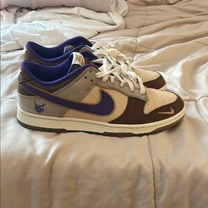 Nike Purple and Brown Sneakers Classic Dunk Low Style